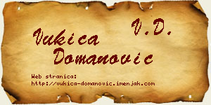 Vukica Domanović vizit kartica